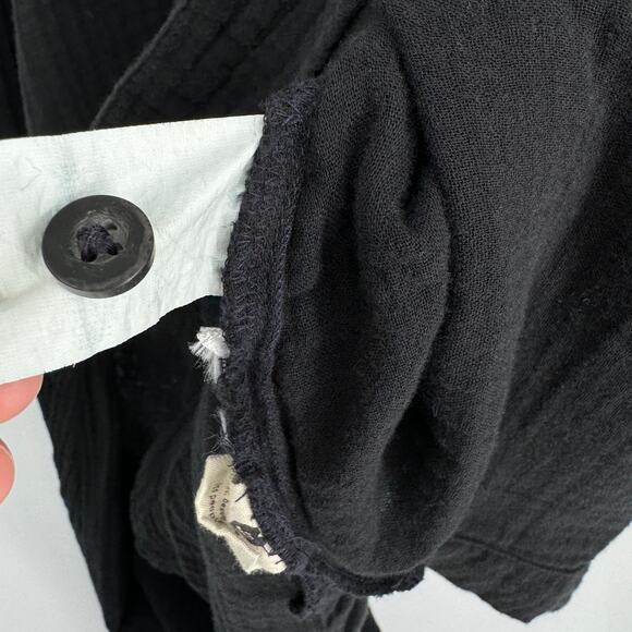 Madewell Lightestspun Cover-Up Collared Maxi Shirtdress Black‎ Size Small - Picture 9 of 11